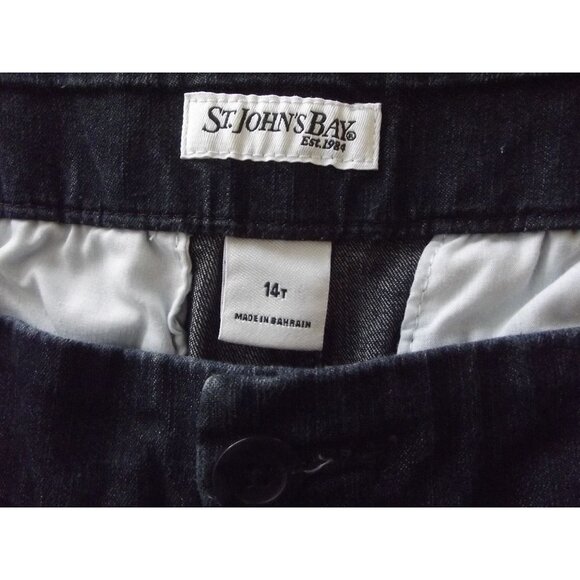 St John's Bay Jeans Pants 14T x 19.5" Blue Denim Capri flat front - Picture 5 of 9